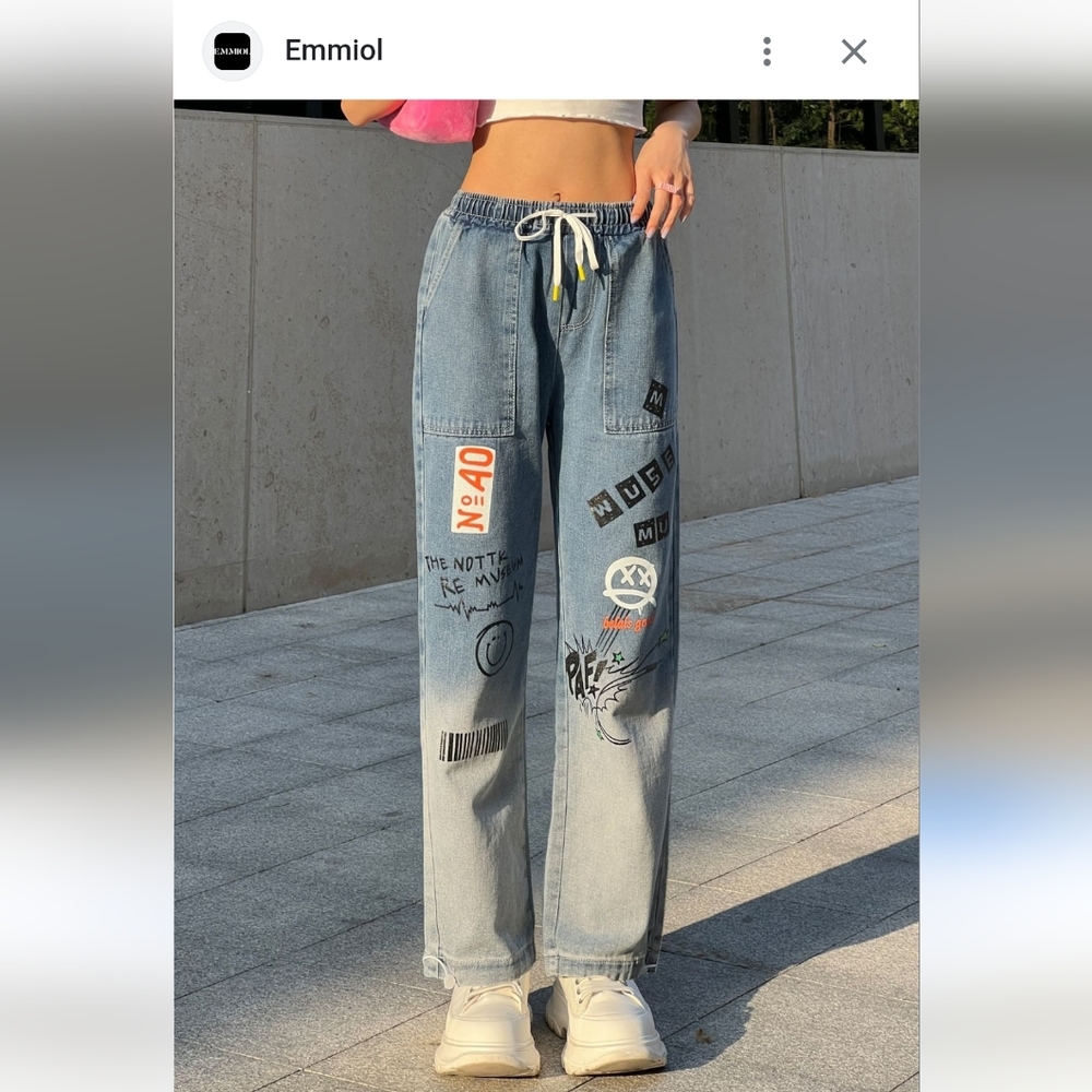 Men's/womans  Blue Graphic Jeans